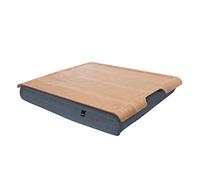 Bosign. Laptray Laptray with Bean Bag Cushion for Laptop, Breakfast, Removable and Washable Cushion Cover, Natural Willow, Grey Cushion, Large - 46 x 38 x 6.5 cm