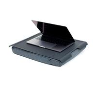 Bosign Laptray with bean bag cushion. Portable Lap desk for Laptop, Breakfast, Dinner. Non-slip tray. Washable, removable cushion cover. Matte Black Tray. Grey cushion. LARGE (46x38x6,5 cm)