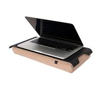 Bosign Laptray with bean bag cushion. Portable Lap desk for Laptop, Breakfast, Dinner. Non-slip tray. Washable, removable cushion cover. Plastic tray. Brown cushion. MINI (43x23x6,5 cm)