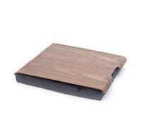 Bosign. Laptray with Bean Bag Cushion. Portable Lap Desk for Laptop, Breakfast, Dinner. Non-Slip Tray. Washable, Removable Cushion Cover. Natural Walnut Wood. Grey Cushion. Large (46x38x6,5 cm)