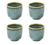 BOSILI Ceramic Sake Cups Green Glaze Saki Cup Set of 4 Porcelain