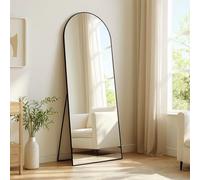 Bosillsm Arch Full Length Mirror, 161 x 51 cm Curved Floor Mirror, Aluminium Alloy Frame Standing Mirror - with High Definition Glass - for Bedroom, Bathroom, Hallway, Living Room