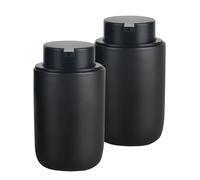 BosilunLife Black Soap Dispenser Set - 2 Pack 350ml / 12oz Ceramic Dish Soap Dispenser with Rust Proof Pump for Kitchen, Hand Soap and Lotion Set Suitable for Farmhouse Bathroom Decor