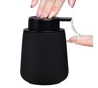 BosilunLife Ceramic Dish Soap Dispenser for Bathroom 12ounce Refillable Liquid Hand Soap Dispenser for Essential Oil, Lotion Dispenser with Pump(Rubber Paint Black Liquid)
