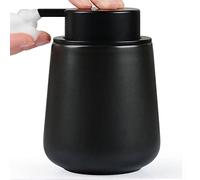 Bosilunlife Ceramic Foaming Soap Dispenser - 12Oz Matte Black Foam Hand Soap Dispenser Bathroom Countertop Kitchen Dish Soap Pump Dispenser for Bathroom