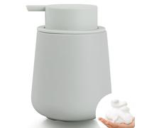 BosilunLife Foam Dispenser - Modern Ceramic Soap Dispenser Bathroom 360ml Bottles Hand Pump Dish Foam Dispennser for Kitchen, Bathroom, Countertop, Laundry Room(Foam, Light Grey)