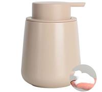 BosilunLife Foam Hand Soap Dispenser - 12 oz Bathroom Lotion Hand Pump Dispenser Khaki Foaming Soap Dispenser Ceramic Dish Liquid Dispenser for Kitchen Hand Wash Dispenser