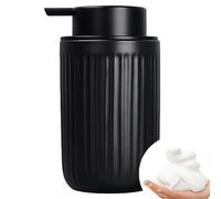 BosilunLife Foam Hand Soap Dispenser - Ceramic Black Foaming Soap Dispenser for Bathroom 12oz Refillable Liquid Lotion with Rust-Proof foaming Pump for Countertop