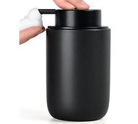 BosilunLife Foam Hand Soap Dispenser - Ceramic Foaming Soap Dispenser for Bathroom 12oz Refillable Liquid Lotion with Rust-Proof Foaming Pump for Countertop