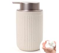 BosilunLife Foam Hand Soap Dispenser - Ceramic Foaming Soap Dispenser for Bathroom 12oz Refillable Liquid Lotion with Rust-Proof Foaming Pump for Countertop