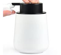Bosilunlife Foam Soap Dispenser - 12Oz Lotion Dispenser with Pump Matte White Ceramic Foam Dispenser Bathroom Dish Hand Soap Dispenser for Kitchen Sink