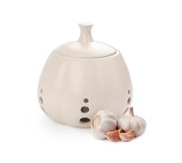 BosilunLife Garlic Keeper for Counter - Garlic Container Storage with Lid Large Garlic Keeper Ceramic for Kitchen Garlic Holder Countertop to Keep Your Garlic Cloves Fresh Longer