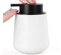 Bosilunlife Liquid Soap Dispenser - 12Oz Lotion Dispenser with Pump Matte White Ceramic Soap Dispenser Bathroom Dish Hand Soap Dispenser for Kitchen Sink