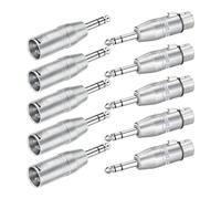 Bosiyrggrl 10 Pack XLR Adapter, 5 Pcs Male to XLR Male Adapter and 5 Pcs Male to XLR Female Adapter,1/4 Inch TRS to XLR Connector
