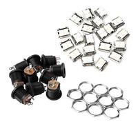 Bosiyrggrl 10 Pcs Panel Mount 2.1X5.5Mm Dc Socket & 60Pcs Micro-USB Type B Female 5 Pin SMT Placement SMD Dip Socket Connector