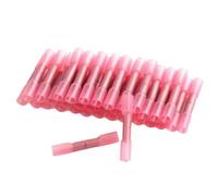 Bosiyrggrl 100PCS Electrical Wire Connector Heat Shrink Connectors Insulated Waterproof Crimp Terminals Seal Butt 26-10 AWG Red-0.5-1.5mm2 16-22 AWG