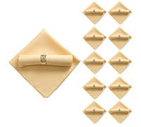 Bosiyrggrl 10Pcs 48X48cm Polyester Cloth Napkins for Restaurant Wedding Banquet, Light Yellow