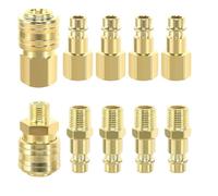 Bosiyrggrl 10Pcs Compressed Air Coupling 1/4in Quick Coupling Compressed Air Couplings Compressed Air Hose Coupling Compressed