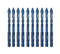Bosiyrggrl 10Pcs Eccentric Drill High Hardness Eccentric Drill Precision Drilling 6mm Glass Tile Ceramic Punching Rock Slab Triangle Drill Bit