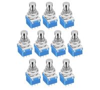 Bosiyrggrl 10PCS Guitar Effects Pedal Footswitch 3PDT Stomp Pedal Switch 9-Pin Locking Push Button Foot Switch