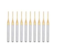 Bosiyrggrl 10PCS Titanium Coat Carbide End Mill Engraving Milling Cutter CNC Router Bits for PCB Machine, 1/8 Inch Shank 1Mm