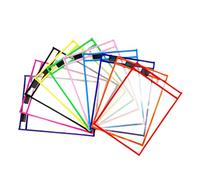 Bosiyrggrl 10Pcs Transparent File Pocket Folder Sleeves Oversized Reusable Dry Erase Clear Stationery Storage Folder File Pouch