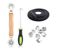 Bosiyrggrl 11 Pcs Screen Repair Kit, Screen Roller Tool with Bearing, 65FT Screen Spline 8Pcs Screen Clips and Spline Removal Hook