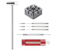Bosiyrggrl 11Pcs/Set Watch Repair Link Remover Tool Hammer Pins Strap Holder Bracelet Chain Adjuster Repair Tool Kit for Men/Women Watch
