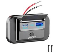 Bosiyrggrl 12-24V QC3.0 PD3.0 Ports Quick Charger with Switch Fast Charging USB Power Panel for Motorcycle Car Truck ATV Easy Install Easy to Use