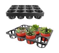 Bosiyrggrl 12 Cell Round Nursery Pots Trays,5 Pack Seed Nursery Pots Moving Trays,Seedling Pots Nursery Carrying Trays Moving Tray