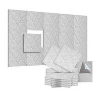 Bosiyrggrl 12 Pack Acoustic Foam Panels Self Adhesive Soundproof Wall Panels 12x12x0.4Inch, for Walls Home, Office B