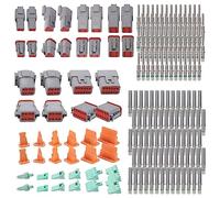 Bosiyrggrl 188PCS Deutsch DT Gray Connector Kit with 16 Solid Contacts in 2,3,4,6,8 and 12 Pin Configurations,Automotive Connectors