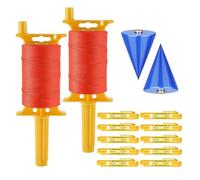 Bosiyrggrl 2-Pack Nylon Masonry Lines with Handles, Twisted Plumb Bob Line for Gardening and Construction Tools