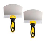 Bosiyrggrl 2 Pack Stainless Steel Putty Knife Wall Paint Plaster Trowel Arc Ash Shovel Paint Feed Filling Scraper Blade Spatula