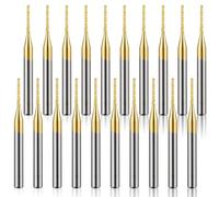 Bosiyrggrl 20 Pcs 1/8 Inch 1mm End Mill Bits Titanium Coat Carbide Engraving Milling Cutter CNC Router Bits for PCB Machine