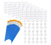 Bosiyrggrl 20 Strips 120 Cans Empty Paint Strips Paint Jar Cups 20 Pieces Paint Brushes for School Art Craft Supplies (3ml/0.17 Oz)