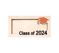 Bosiyrggrl 2024 Personalized Graduation Money Gift Holder Custom Wooden Graduation Cash Holder Card Box, Class of 2024 Dark Brown