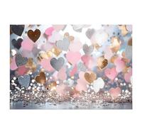 Bosiyrggrl 210X150cm European and American Party Backdrops Fashion Balloon Rose Pink Heart Banner Photography Backdrops Easy Install Easy to Use,H