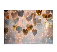Bosiyrggrl 210X150cm European and American Party Backdrops Fashion Balloon Rose Pink Heart Banner Photography Backdrops,D
