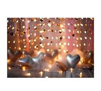 Bosiyrggrl 210X150cm European and American Party Backdrops Fashion Balloon Rose Pink Heart Banner Photography Backdrops Easy Install Easy to Use,B