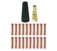 Bosiyrggrl 22 Pcs Flux Core Gasless Nozzle Tips Kit KP1939-1 Titanium Easy-Flux 125 Amp Welder 56355 56359 57861 0.9mm