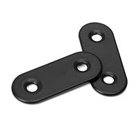Bosiyrggrl 22 Pcs Straight Brace Brackets Stainless Steel Black Mending Plate Connector with Screws Flat Brackets for Wood