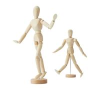 Bosiyrggrl 2Pack,8 Inch & 12 Inch,Human Figure Puppet Model Wooden Male Mannequin Doll Decorative Stand for Sketching & Drawing