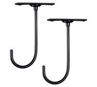 Bosiyrggrl 2pcs 360-Degree Rotating Key Rack Under Cabinet Banana Hook Fruit Preservation Bracket Metal Iron Black Mug Cup Hook Easy to Use