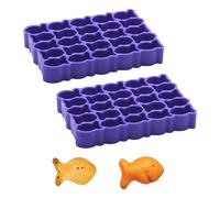 Bosiyrggrl 2PCS Gold Fish Cracker Cutter, 25-Cavity Mini Goldfish Cookie Cutters, Gold Fish Cutter for Crackers, Fish Shapes Molds