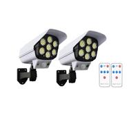 Bosiyrggrl 2PCS Outdoor Solar Ligths 77Led PIR Motion Sensor Lamp Simulation Camera Solar Wall Light Waterproof Garden Decor Lights Easy Install Easy to Use