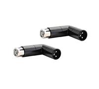 Bosiyrggrl 2Pcs Rotatable XLR Angle Adapter Dual Male and Female L-Shaped Connector Metal Adapter XLR Microphone Cable Adapter with 4 Adjustable Angle Positions