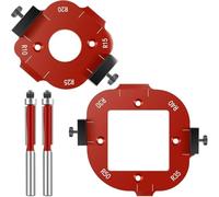 Bosiyrggrl 2Pcs Router Templates for Woodworking, for Woodworking, 4 in 1 Arc Angle Positioning Template with Trimming Cutter