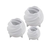 Bosiyrggrl 3 PCS Rotating Ball Candle Mold Spiral Carved Aromatherapy Candle Mold Silica Gel DIY Handmade 3D Plaster Resin Gypsum