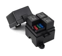 Bosiyrggrl 3 Way 4Pin Fuse Holder Relay Holder Circuit Standard ATO Blade Fuse Relay Holder 12V 40A Relay